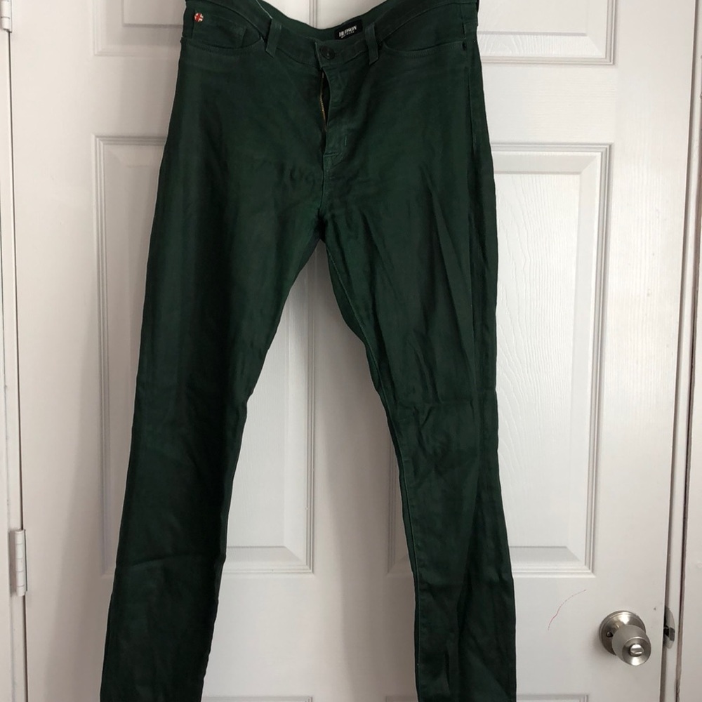 HUDSON JEANS: Green waxed Denim